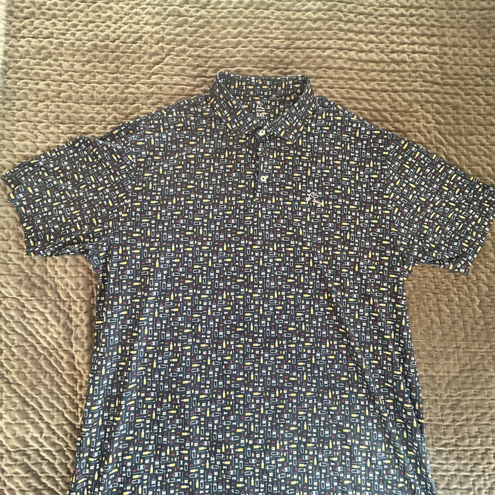Rhoback Old Fashioned cocktail Pattern Polo - Navy